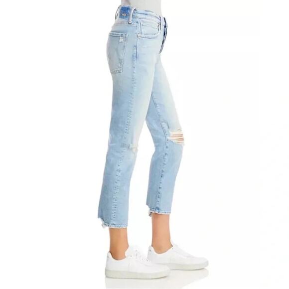 Mother Distressed Denim Jeans The Scrapper Ankle in Bless You Again Size 26 - Picture 3 of 9